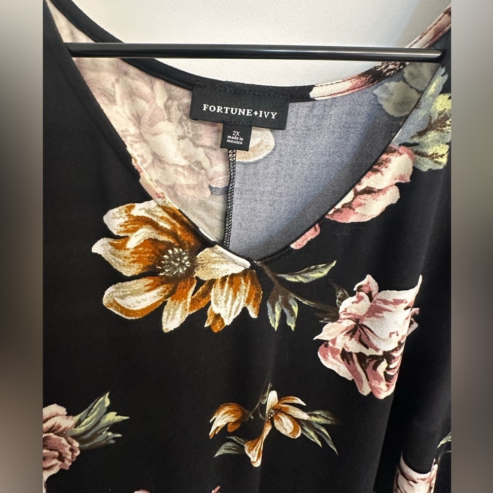 Fortune + Ivy Floral Black Dress - Picture 3 of 5